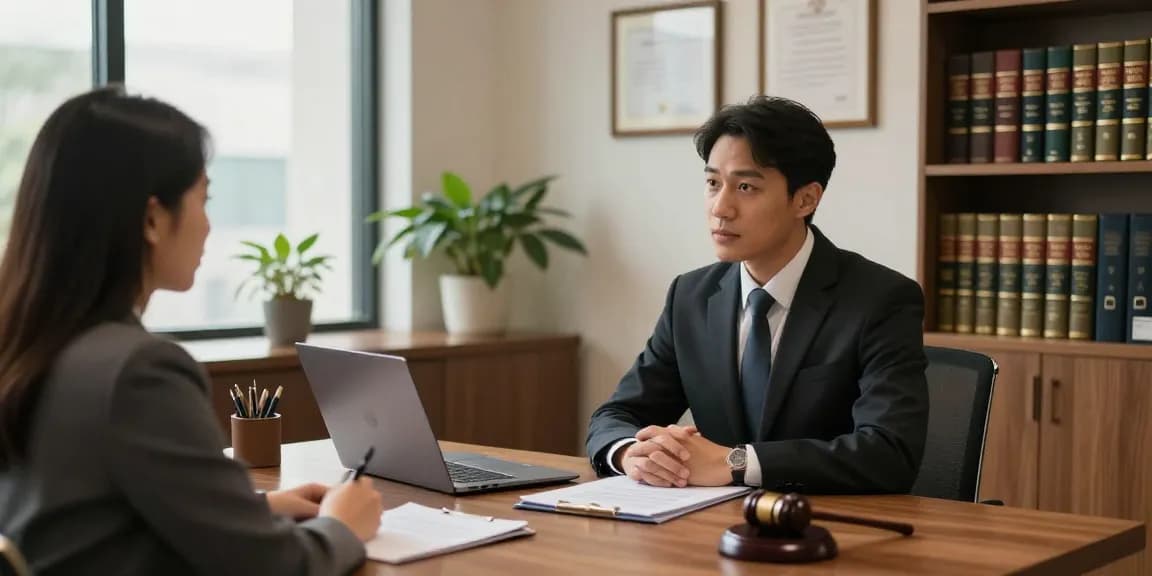 Client reading more about their legal options during a consultation with J.K. Chaudhary.