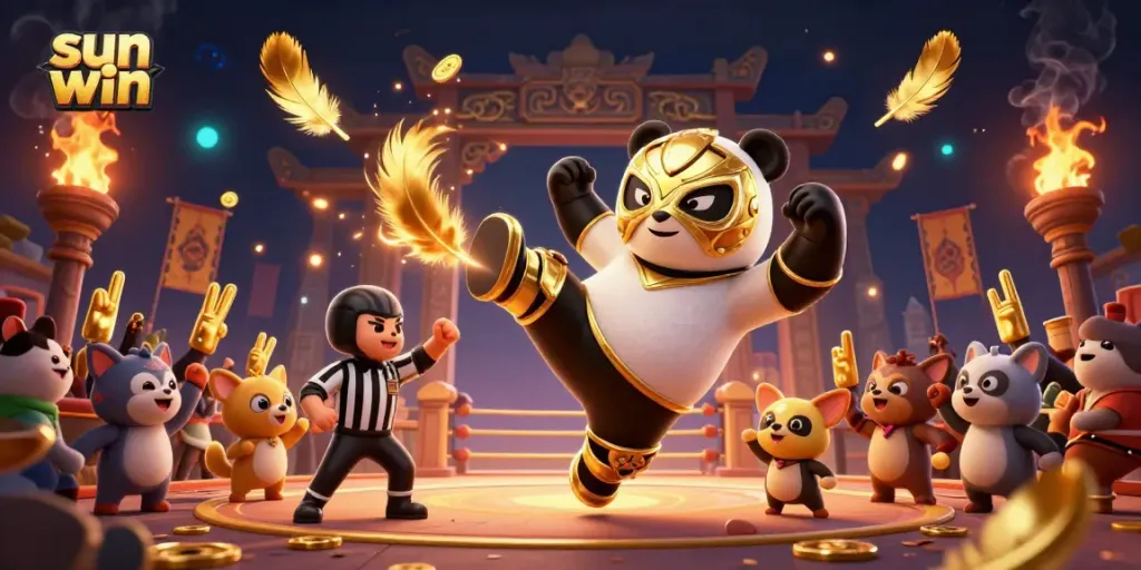 Engage in thrilling gameplay with sun win, featuring a colorful casino scene with animated characters and rich decor.