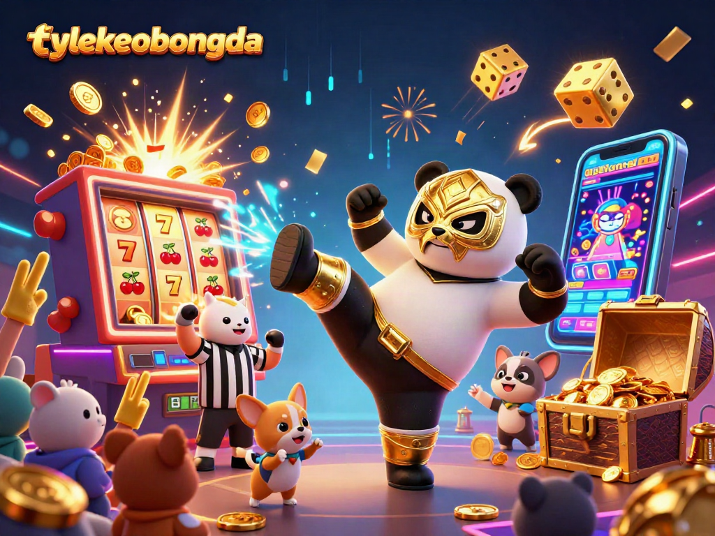 Engaging tylekeobongda casino scene with animated characters and jackpot excitement