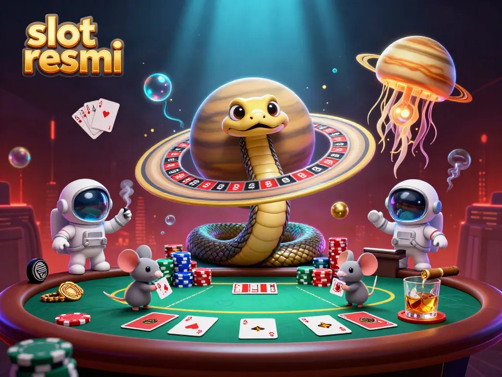 Experience engaging play with the slot resmi themed scene featuring lively casino elements.