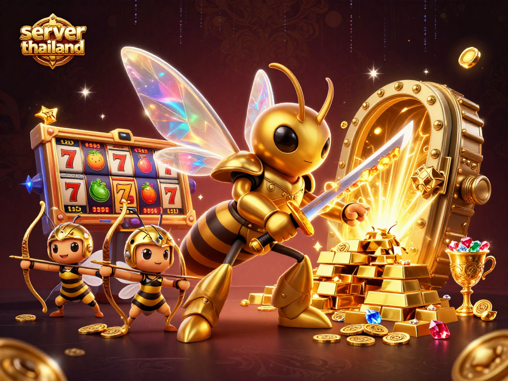 Engage with thrilling gameplay on the server thailand, featuring vibrant slot reels and dynamic gaming elements.