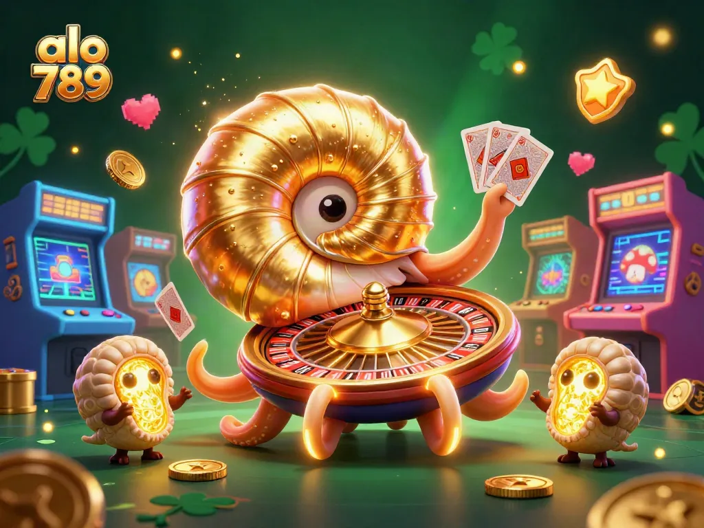 Experience exciting gaming at alo 789 with a vibrant casino-themed illustration showcasing dynamic gambling elements.
