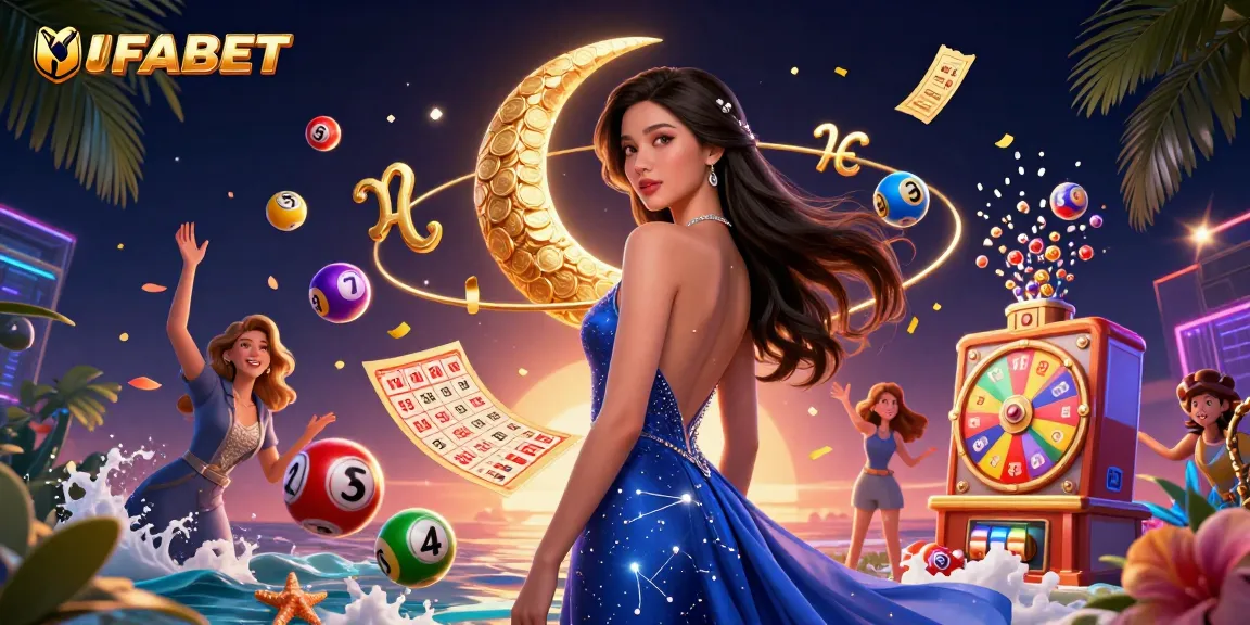 Experience thrilling gaming with UFABET's vibrant 3D casino illustration showcasing casino elements.