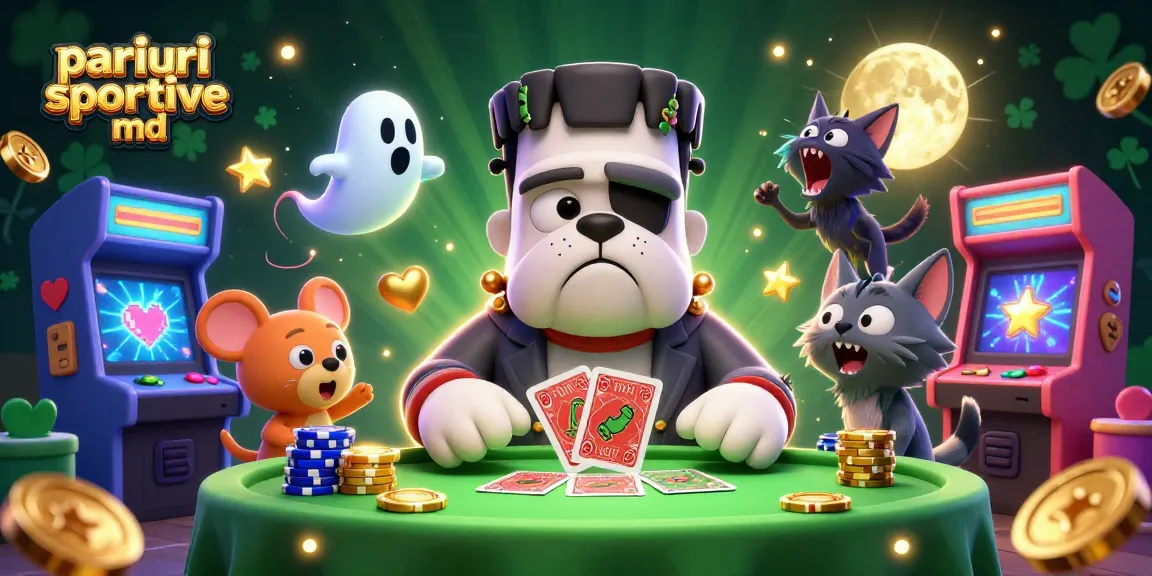Plasează pariuri sportive md la o masă de joc animată, cu creaturi fantastice și jackpot-uri de aur.