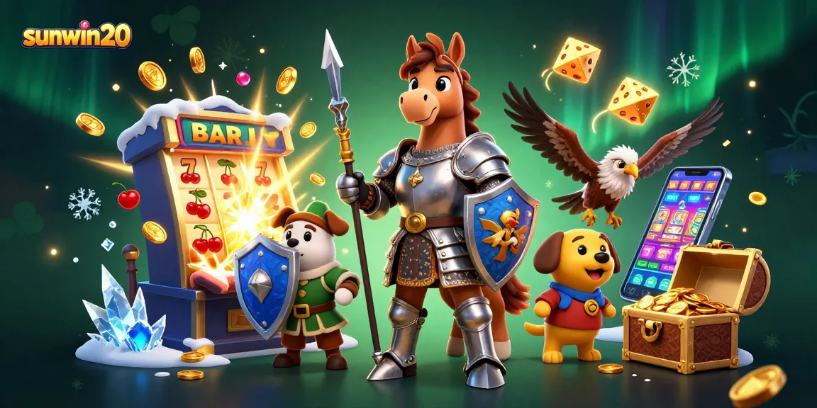 Experience thrilling wins with sunwin20's vibrant casino scene featuring knights and jackpot elements.